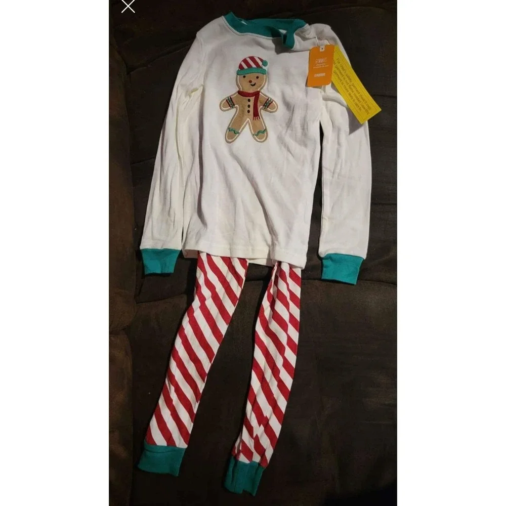 Gymboree‎ gymmies pajamas gingerbread man size 7 nwt